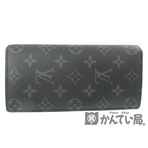 Louis Vuitton Wallet Eclipse Black Portefeuille Long Monogram Brazza - Picture 1 of 4